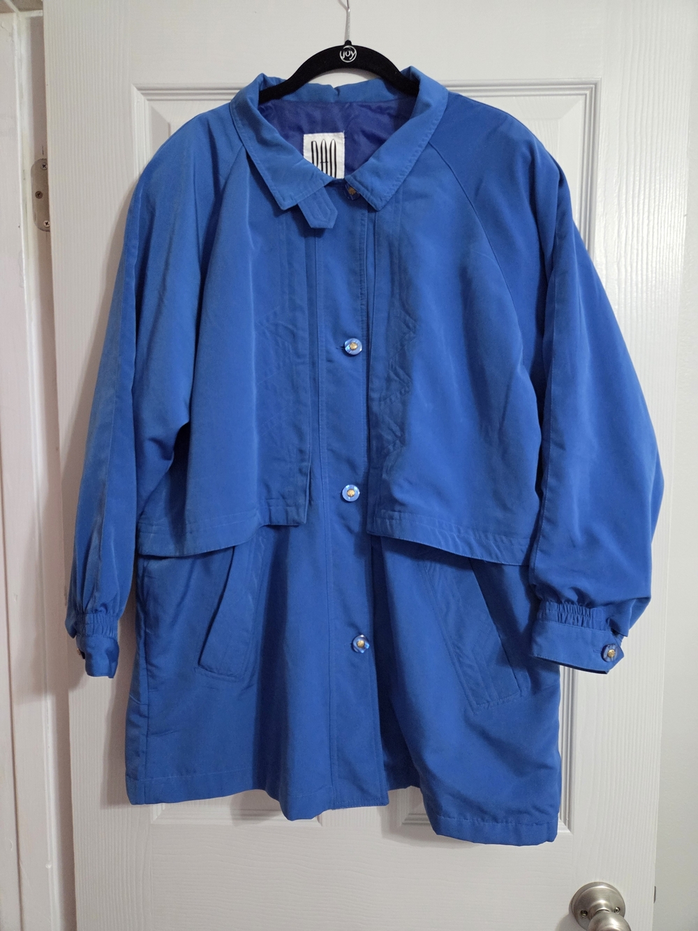 Vintage PAO Originals Royal Blue Lightweight Trench Jacket Coat – Women's Medium